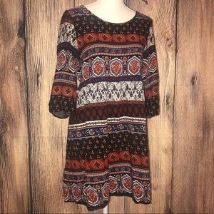 Feathers Large multi colored dress